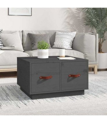 vidaXL Coffee Table Grey 60x53x35 cm Solid Wood Pine