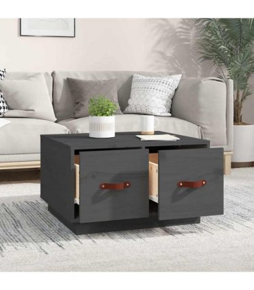 vidaXL Coffee Table Grey 60x53x35 cm Solid Wood Pine