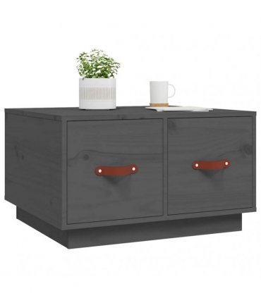 vidaXL Coffee Table Grey 60x53x35 cm Solid Wood Pine
