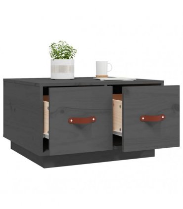 vidaXL Coffee Table Grey 60x53x35 cm Solid Wood Pine