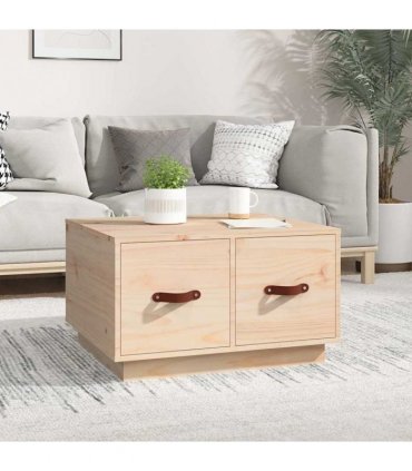 vidaXL Coffee Table 60x53x35 cm Solid Wood Pine — Colour: natural