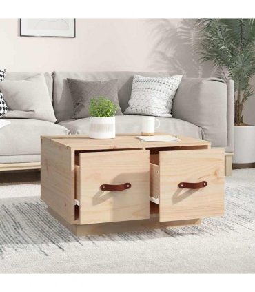 vidaXL Coffee Table 60x53x35 cm Solid Wood Pine — Colour: natural