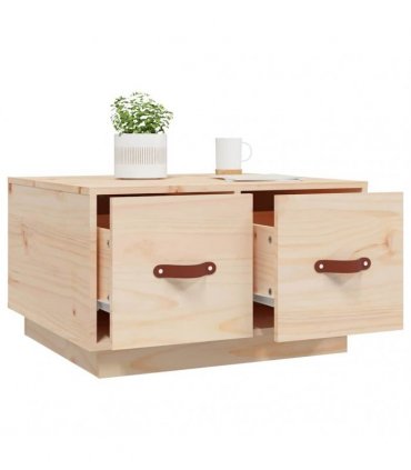 vidaXL Coffee Table 60x53x35 cm Solid Wood Pine — Colour: natural