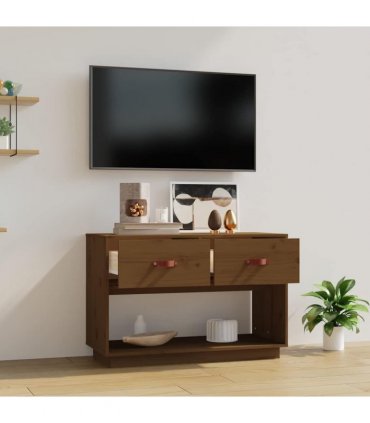 vidaXL TV Cabinet Honey Brown 90x40x60 cm Solid Wood Pine