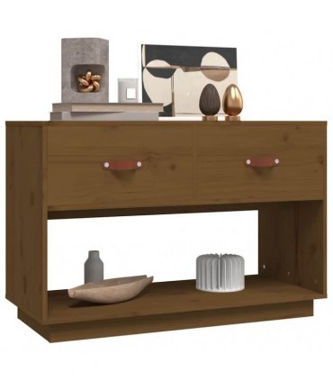 vidaXL TV Cabinet Honey Brown 90x40x60 cm Solid Wood Pine