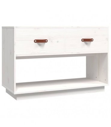 vidaXL TV Cabinet White 90x40x60 cm Solid Wood Pine