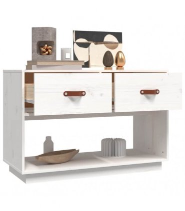 vidaXL TV Cabinet White 90x40x60 cm Solid Wood Pine