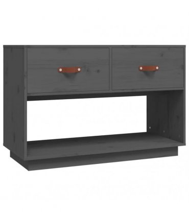 vidaXL TV Cabinet Grey 90x40x60 cm Solid Wood Pine