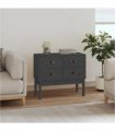 vidaXL Console Cabinet Grey 90x40x78 cm Solid Wood Pine