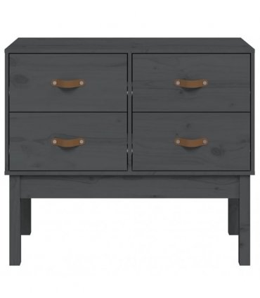 vidaXL Console Cabinet Grey 90x40x78 cm Solid Wood Pine