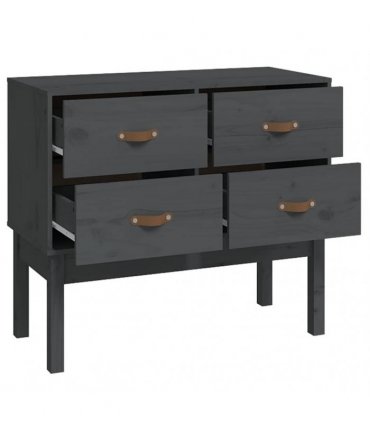 vidaXL Console Cabinet Grey 90x40x78 cm Solid Wood Pine