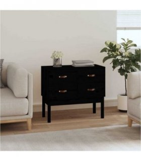 vidaXL Console Cabinet Black 90x40x78 cm Solid Wood Pine