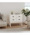 vidaXL Console Cabinet White 90x40x78 cm Solid Wood Pine