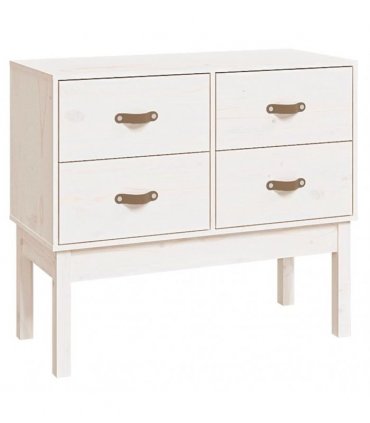 vidaXL Console Cabinet White 90x40x78 cm Solid Wood Pine