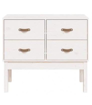 vidaXL Console Cabinet White 90x40x78 cm Solid Wood Pine