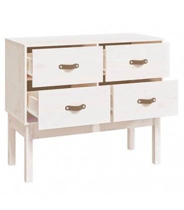 vidaXL Console Cabinet White 90x40x78 cm Solid Wood Pine