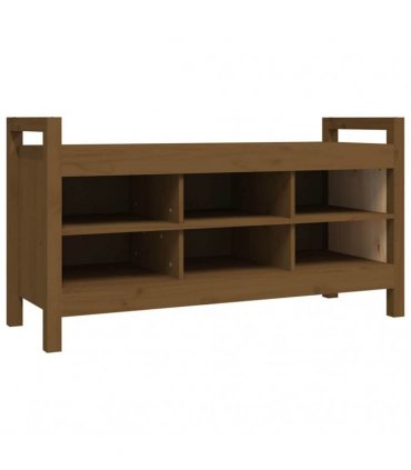vidaXL Hall Bench Honey Brown 110x40x60 cm Solid Wood Pine — Size: 110 x 40 x 60 cm
