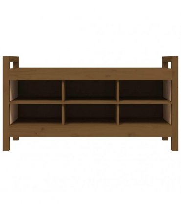 vidaXL Hall Bench Honey Brown 110x40x60 cm Solid Wood Pine — Size: 110 x 40 x 60 cm