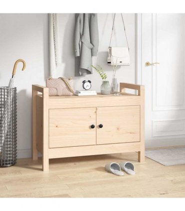 vidaXL Hall Bench 80x40x60 cm Solid Wood Pine — Colour: natural, Size: 80 x 40 x 60 cm