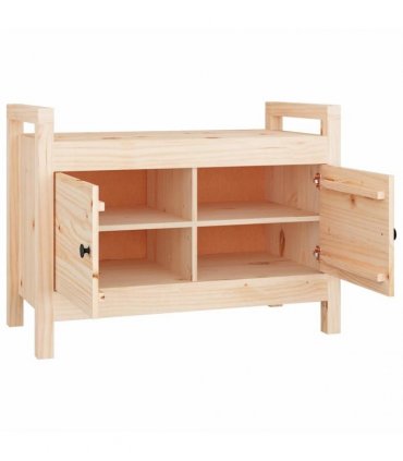 vidaXL Hall Bench 80x40x60 cm Solid Wood Pine — Colour: natural, Size: 80 x 40 x 60 cm