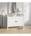 vidaXL Hall Bench White 80x40x60 cm Solid Wood Pine — Size: 80 x 40 x 60 cm