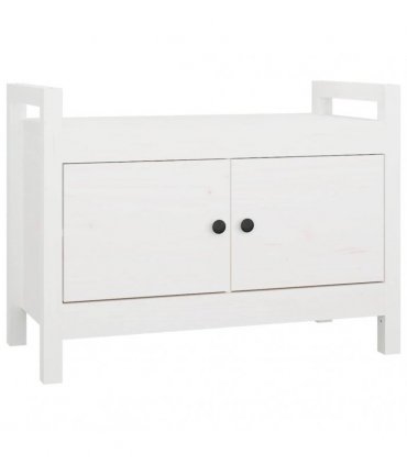 vidaXL Hall Bench White 80x40x60 cm Solid Wood Pine — Size: 80 x 40 x 60 cm