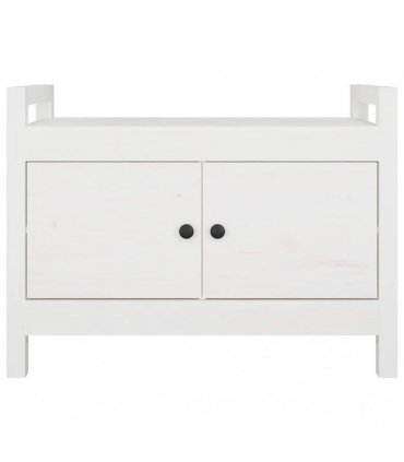 vidaXL Hall Bench White 80x40x60 cm Solid Wood Pine — Size: 80 x 40 x 60 cm