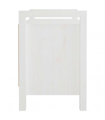 vidaXL Hall Bench White 80x40x60 cm Solid Wood Pine — Size: 80 x 40 x 60 cm