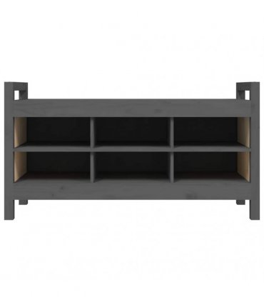 vidaXL Hall Bench Grey 110x40x60 cm Solid Wood Pine — Size: 110 x 40 x 60 cm