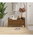 vidaXL Hall Bench Honey Brown 80x40x43 cm Solid Wood Pine — Size: 80 x 40 x 43 cm