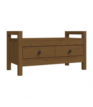 vidaXL Hall Bench Honey Brown 80x40x43 cm Solid Wood Pine — Size: 80 x 40 x 43 cm