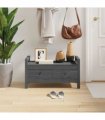 vidaXL Hall Bench Grey 80x40x43 cm Solid Wood Pine — Size: 80 x 40 x 43 cm