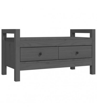 vidaXL Hall Bench Grey 80x40x43 cm Solid Wood Pine — Size: 80 x 40 x 43 cm