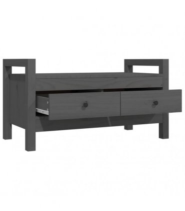 vidaXL Hall Bench Grey 80x40x43 cm Solid Wood Pine — Size: 80 x 40 x 43 cm