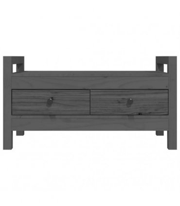 vidaXL Hall Bench Grey 80x40x43 cm Solid Wood Pine — Size: 80 x 40 x 43 cm
