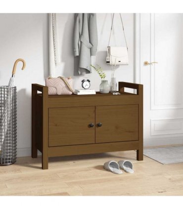 vidaXL Hall Bench Honey Brown 80x40x60 cm Solid Wood Pine — Size: 80 x 40 x 60 cm