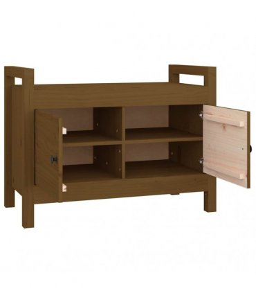 vidaXL Hall Bench Honey Brown 80x40x60 cm Solid Wood Pine — Size: 80 x 40 x 60 cm