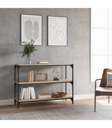 vidaXL Book Cabinet Sonoma Oak 100x33x70.5 cm Engineered Wood and Steel