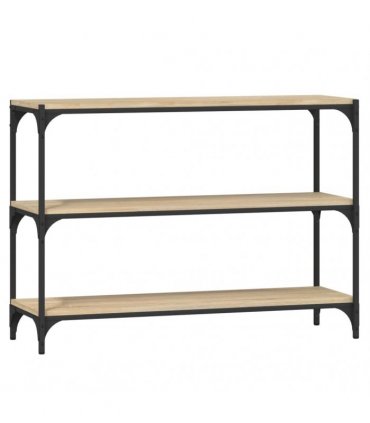 vidaXL Book Cabinet Sonoma Oak 100x33x70.5 cm Engineered Wood and Steel