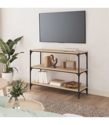 vidaXL Book Cabinet Sonoma Oak 100x33x70.5 cm Engineered Wood and Steel