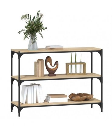 vidaXL Book Cabinet Sonoma Oak 100x33x70.5 cm Engineered Wood and Steel
