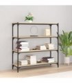 vidaXL Book Cabinet Sonoma Oak 100x33x100 cm Engineered Wood and Steel