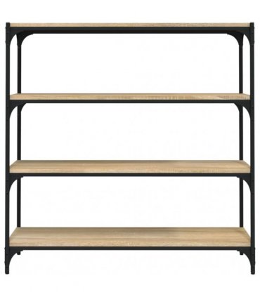 vidaXL Book Cabinet Sonoma Oak 100x33x100 cm Engineered Wood and Steel