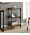 vidaXL Book Cabinet Smoked Oak 40x33x70.5 cm Engineered Wood and Steel