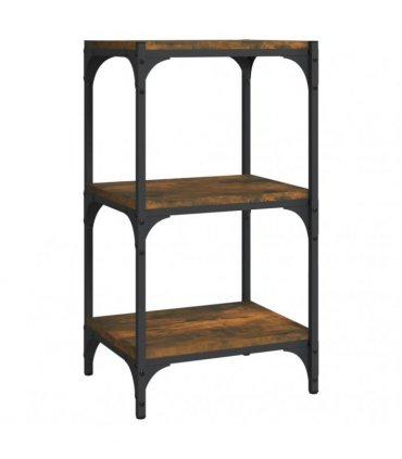 vidaXL Book Cabinet Smoked Oak 40x33x70.5 cm Engineered Wood and Steel