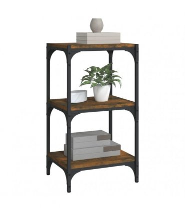 vidaXL Book Cabinet Smoked Oak 40x33x70.5 cm Engineered Wood and Steel