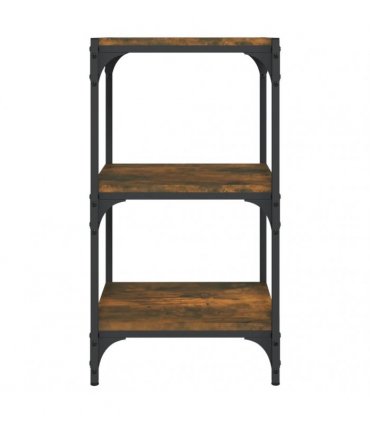 vidaXL Book Cabinet Smoked Oak 40x33x70.5 cm Engineered Wood and Steel
