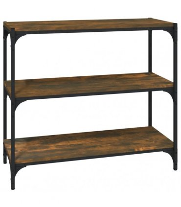 vidaXL Book Cabinet Smoked Oak 80x33x70.5 cm Engineered Wood and Steel