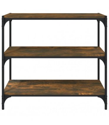 vidaXL Book Cabinet Smoked Oak 80x33x70.5 cm Engineered Wood and Steel