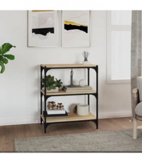 vidaXL Book Cabinet Sonoma Oak 60x33x70.5 cm Engineered Wood and Steel
